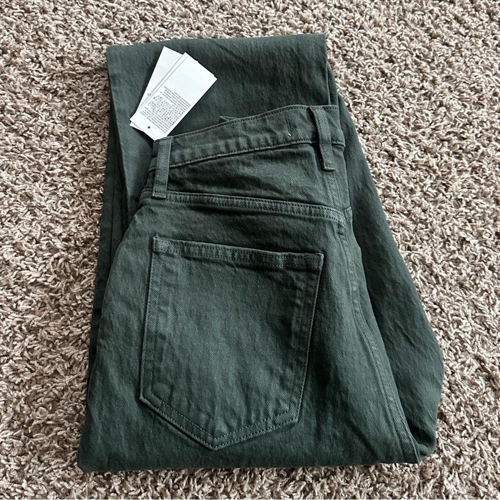 Green Abercrombie Curve High Rise 90s Straight Jean
